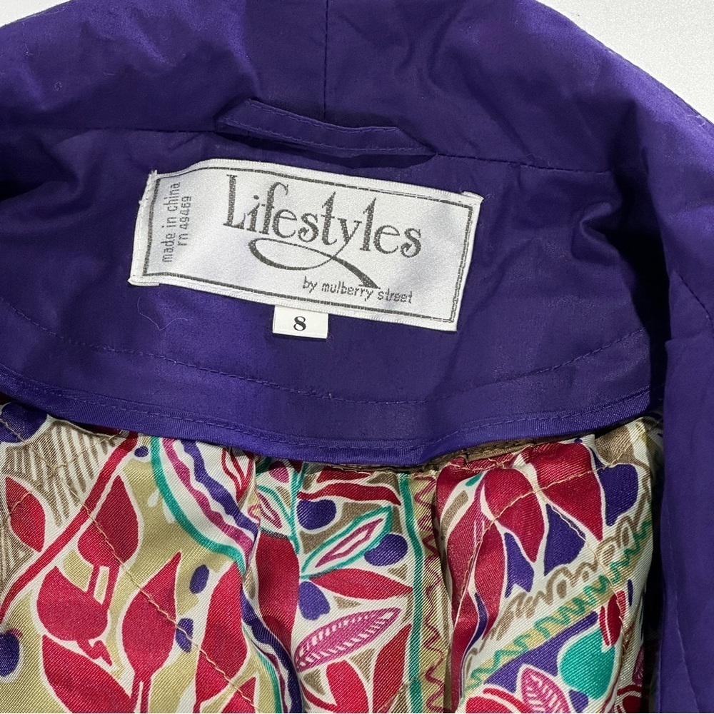 Lifestyles 90s Utility Long Coat Paisley Lining Size 8 - Picture 11 of 16